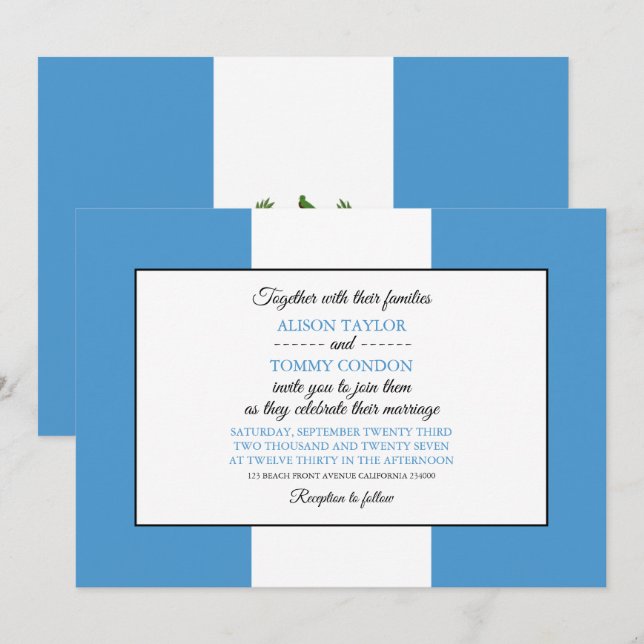 Invitación Bandera guatemalteca, bandera de Guatemala Boda (Anverso / Reverso)