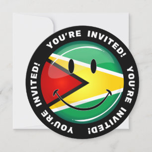 Invitación Bandera guyanesa sonriente