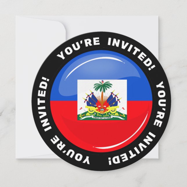 Invitación Bandera haitiana de redondeo brillante (Anverso)