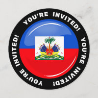 Bandera haitiana de redondeo brillante