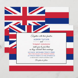 Invitación Bandera Hawaiana, Bandera de Hawái Boda
