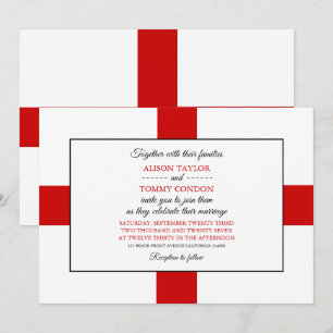 Invitación Bandera inglesa, Boda de la Bandera de Inglaterra
