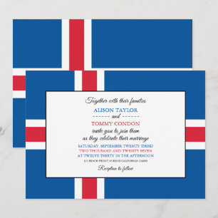 Invitación Bandera islandesa, bandera de Islandia Boda