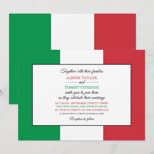 Invitación Bandera italiana, bandera de Italia Boda