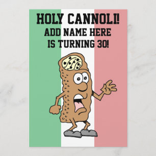 Invitación Bandera italiana de Holy Cannoli cumple 30 años