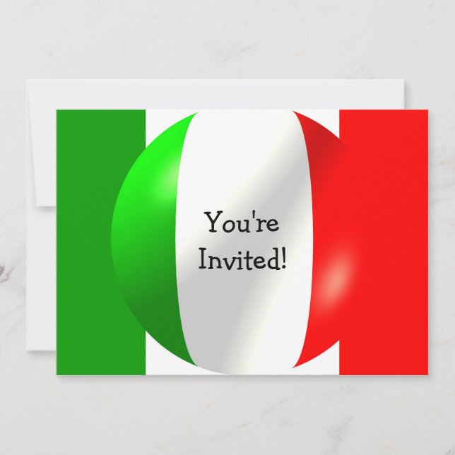 Invitación Bandera italiana en cualquier ocasión (Anverso)