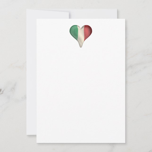 Invitación Bandera italiana en el corazón (Anverso)
