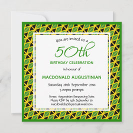 Invitación BANDERA JAMAICA Personalizada 50 cumpleaños