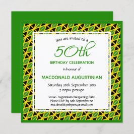 Invitación BANDERA JAMAICA Personalizada 50 cumpleaños