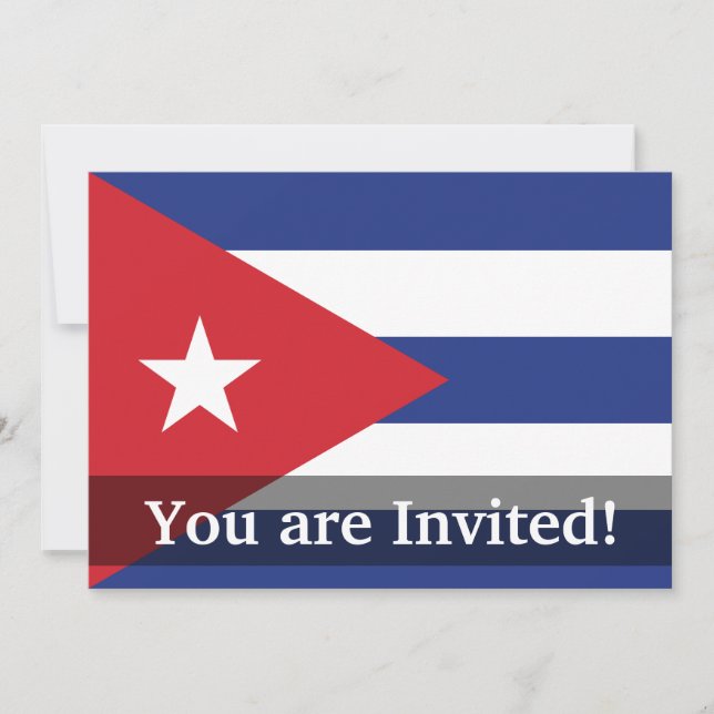 Invitación Bandera llana de Cuba (Anverso)