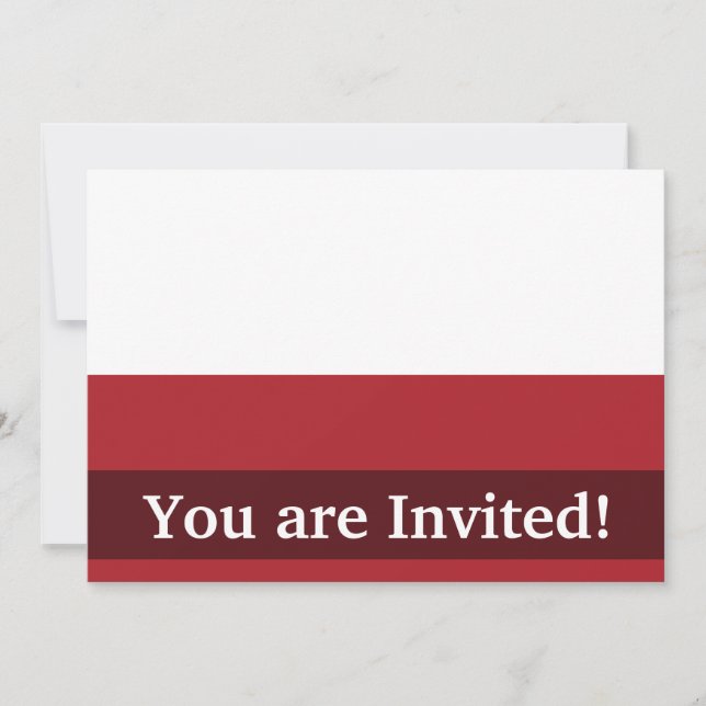 Invitación Bandera llana de Polonia (Anverso)