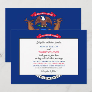 Invitación Bandera Michigander, Boda de la bandera de Michiga