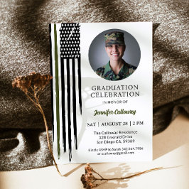 Invitación Bandera militar, graduación de entrenamiento básic