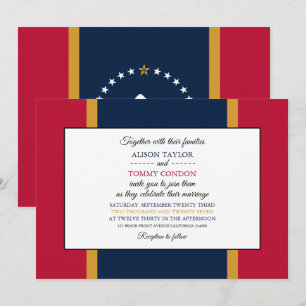 Invitación Bandera missipiana, bandera del Boda de Misisipi