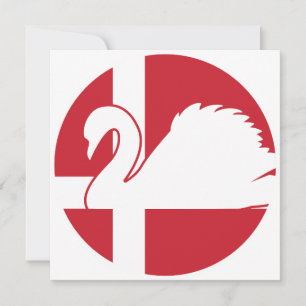 Invitación Bandera nacional danesa del cisne de Dinamarca
