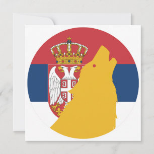 Invitación Bandera nacional serbia lobo de Serbia