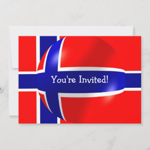 Invitación Bandera noruega en cualquier ocasión