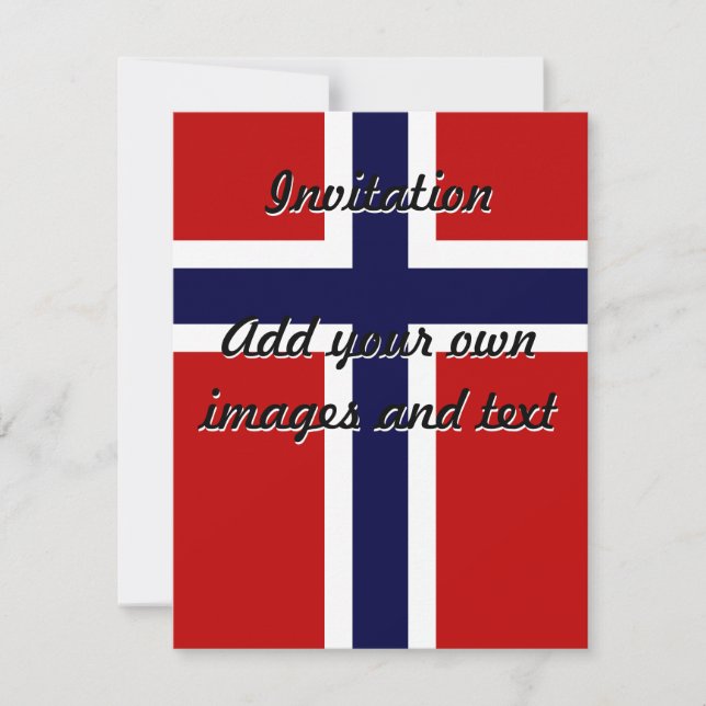 Invitación Bandera noruega - Kongeriket Norge - Norsk Flagg (Anverso)