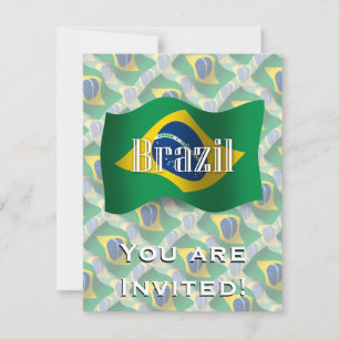 Invitación Bandera ondeada de Brasil