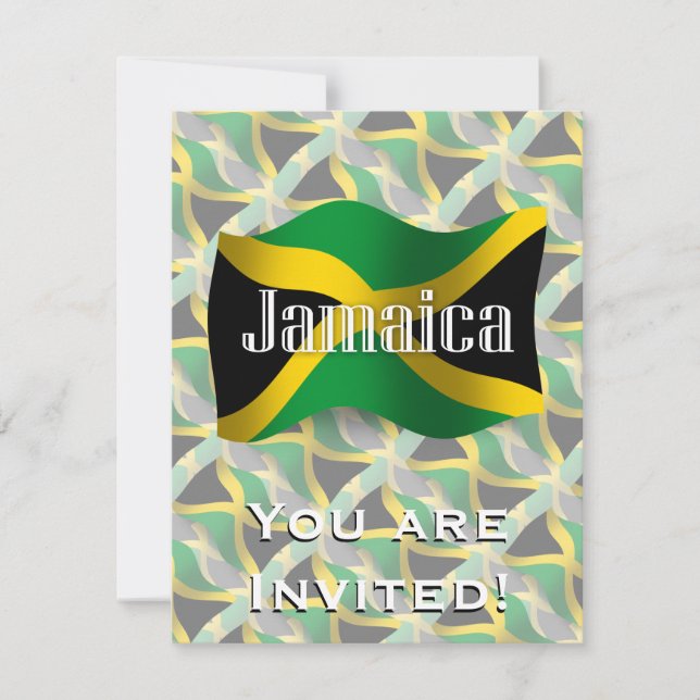 Invitación Bandera ondeada de Jamaica (Anverso)