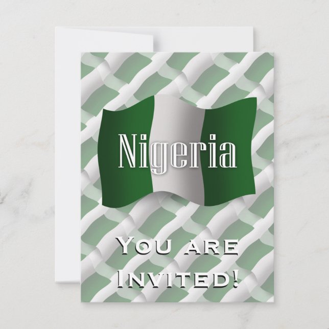 Invitación Bandera ondeada de Nigeria (Anverso)