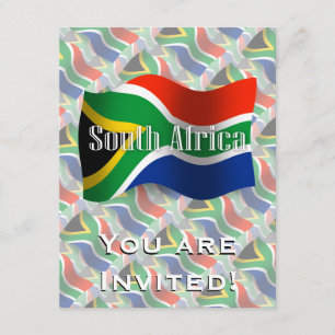 Invitación Bandera ondeada de Sudáfrica