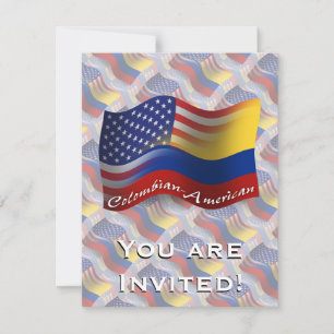 Invitación Bandera ondulada colombiana-americana