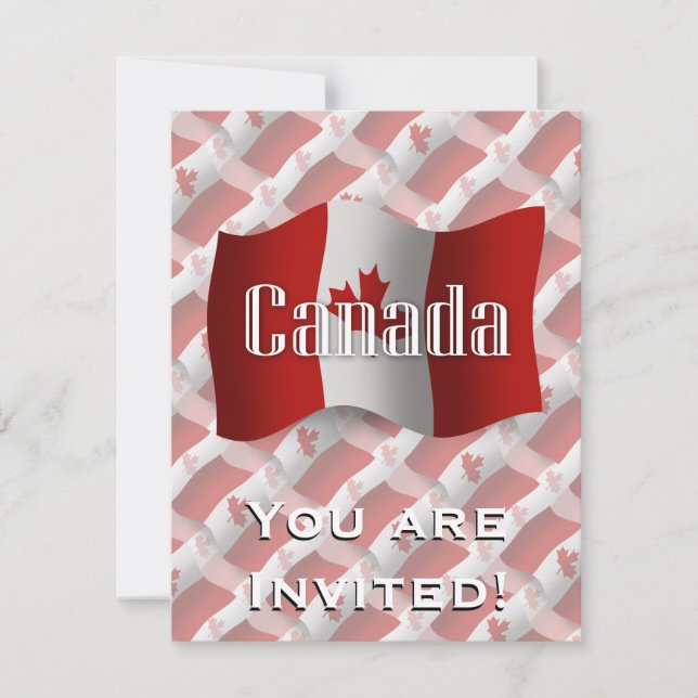 Invitación Bandera ondulada de Canadá (Anverso)