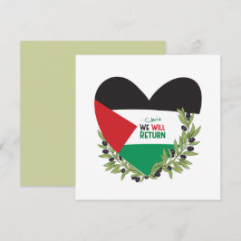 Invitación Bandera palestina y ramas de olivo