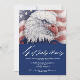 Invitación Bandera Patriótica del 4 de Julio de EE. UU. Águil