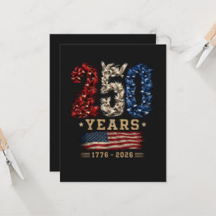 Invitación Bandera Patriótica del Águila Americana 250 Años