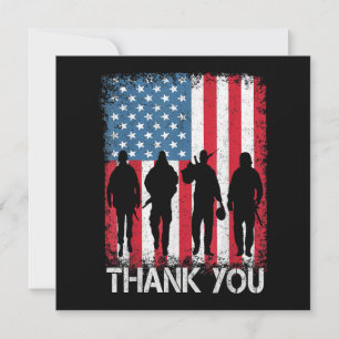 Invitación Bandera Patriótica Estadounidense Gracias