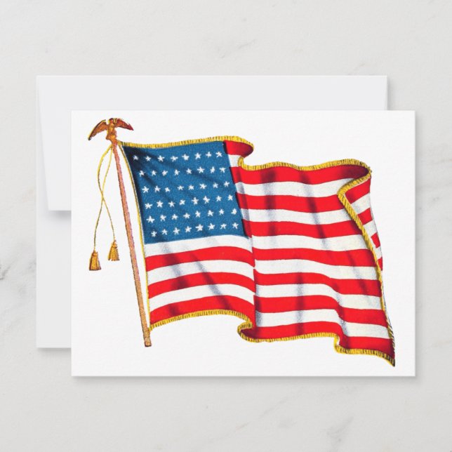 Invitación Bandera patriótica norteamericana vintage, Fiesta  (Anverso)