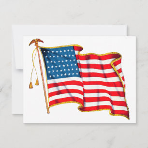 Invitación Bandera patriótica norteamericana vintage, Fiesta