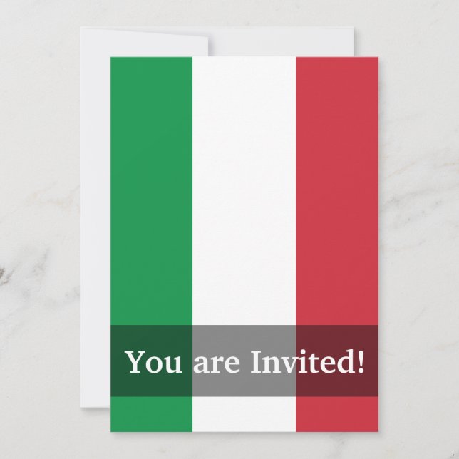 Invitación Bandera plana de Italia (Anverso)