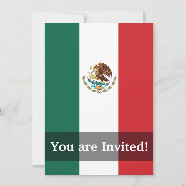 Invitación Bandera plana de México (Anverso)