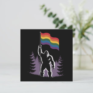 Invitación Bandera progresista del orgullo LGBTQ Bigfoot Rock