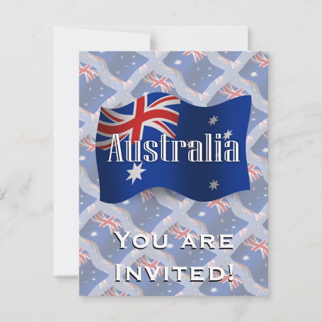Invitación Bandera que agita de Australia (Anverso)