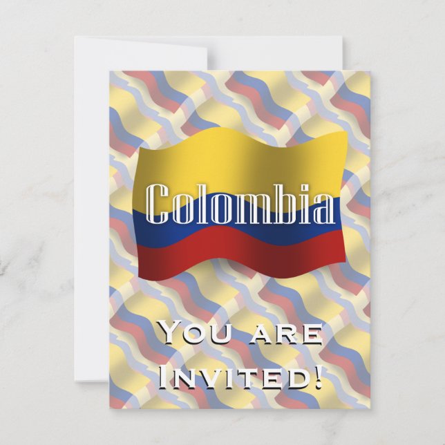 Invitación Bandera que agita de Colombia (Anverso)