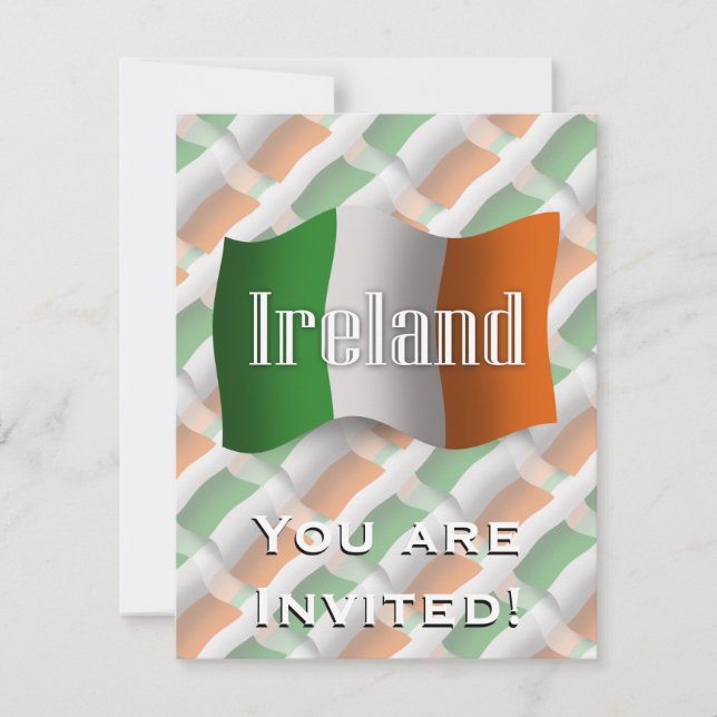 Invitación Bandera que agita de Irlanda (Anverso)