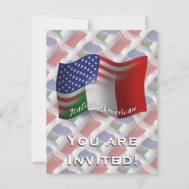 Invitación Bandera que agita Italiano-Americana (Anverso)
