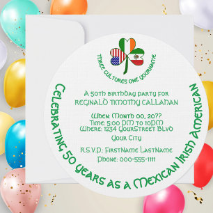 Invitación Bandera Shamrock de México Irlanda de Estados Unid