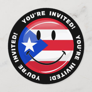 Invitación Bandera sonriente de Puerto Rico