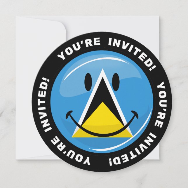 Invitación Bandera sonriente de Santa Lucía (Anverso)