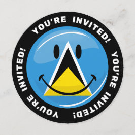 Invitación Bandera sonriente de Santa Lucía