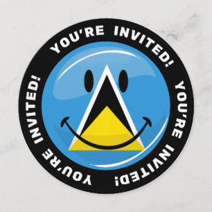 Invitación Bandera sonriente de Santa Lucía