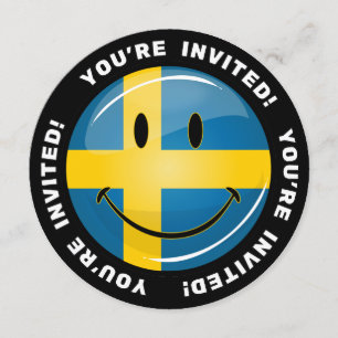 Invitación Bandera sueca sonriente