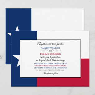 Invitación Bandera texana, bandera de Texas Boda