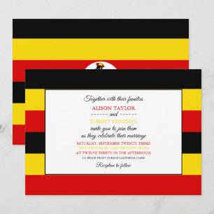 Invitación Bandera ugandesa, bandera del Boda de Uganda