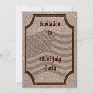 Invitación Bandera USA de cuero suave